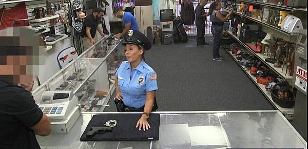  Bootyful latina security guard fucked by the Pawnshop owner